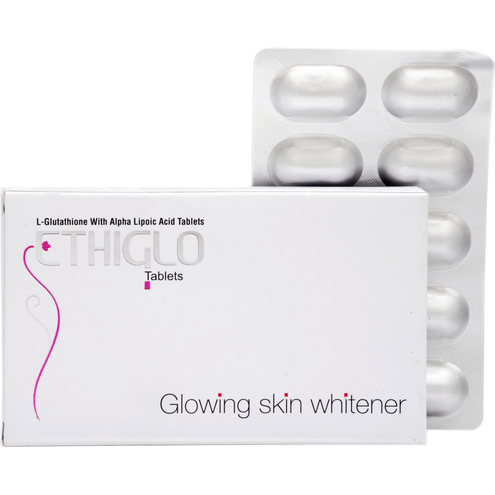 ETHIGLO L-Glutathione with Alpha Lipoic Acid Tablets - Net Qty. - 60 Tablets