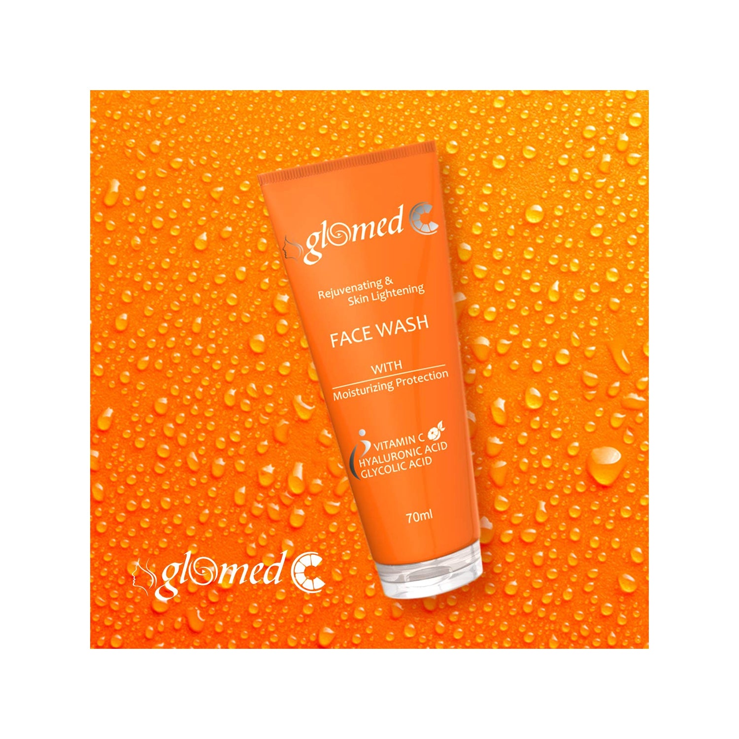 GLOMED C - Rejuvenating Skin Lightening Face Wash - Net Wt. - 70 Ml