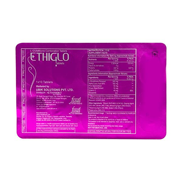 ETHIGLO - LGlutathione with Alpha Lipoic Acid Tablets